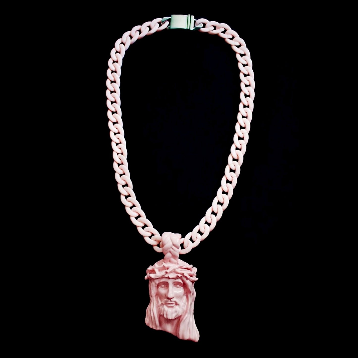 Pink Jesus piece pendant