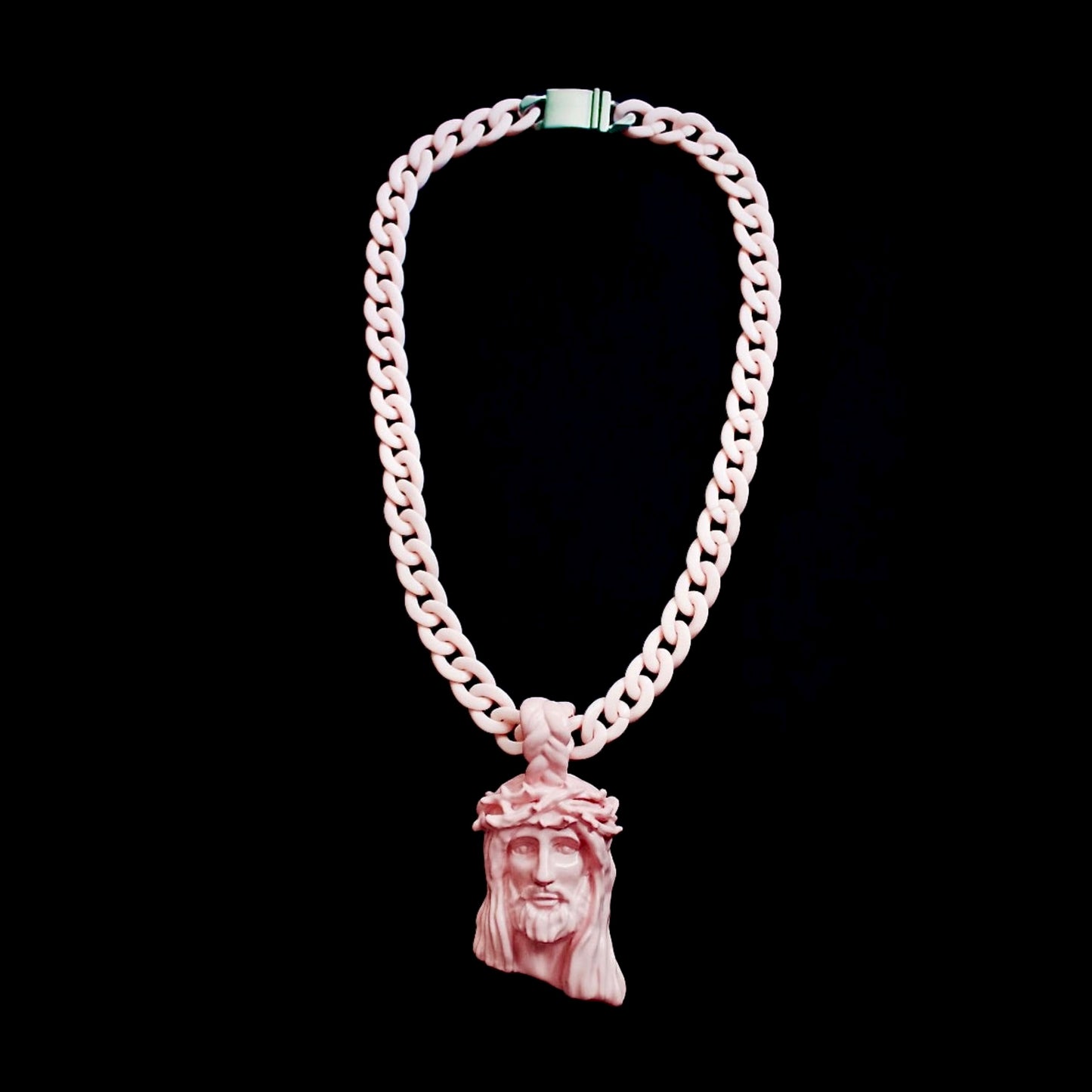 Pink Jesus piece pendant