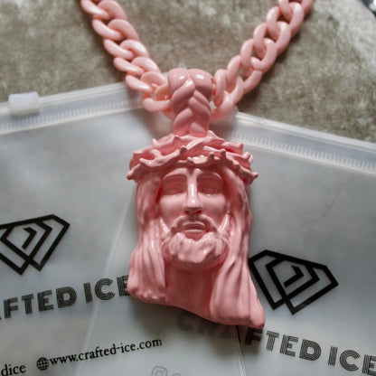 Pink Jesus piece pendant