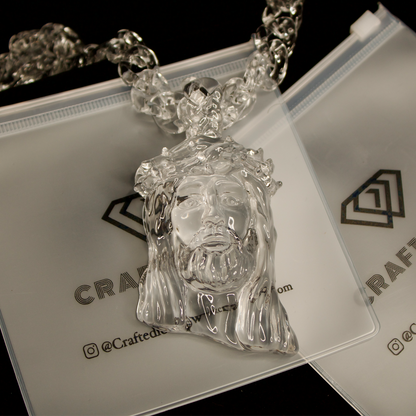 Clear Jesus Piece Pendant